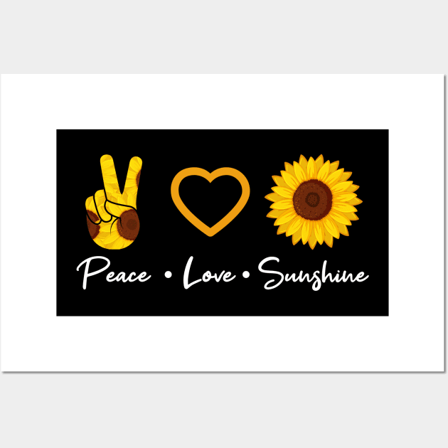 Peace Love Sunshine Sunflower Heart Gift Wall Art by Delightful Designs